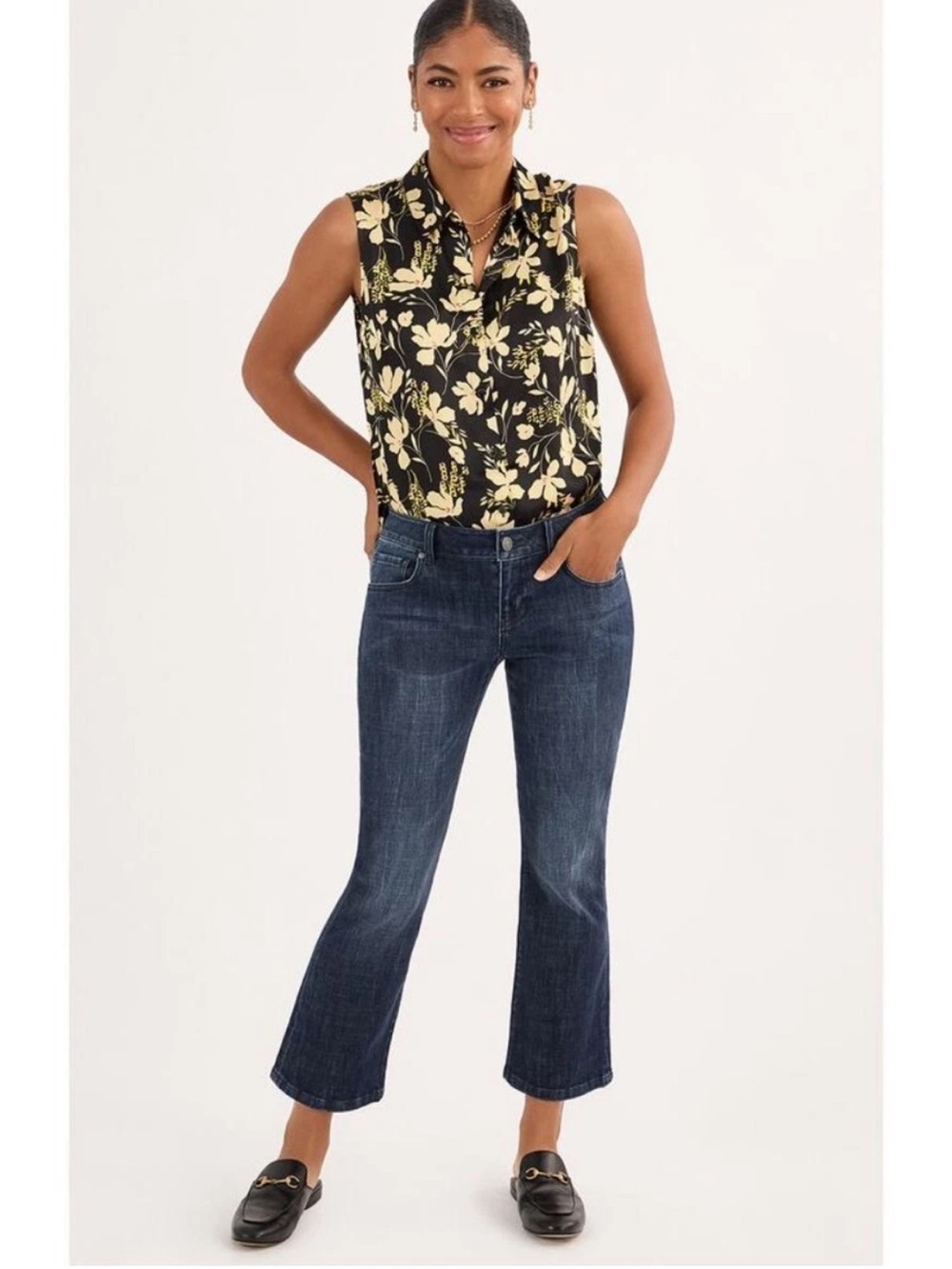 Cabi Kick Back Kick Flare #6703 Blue Denim Size 2